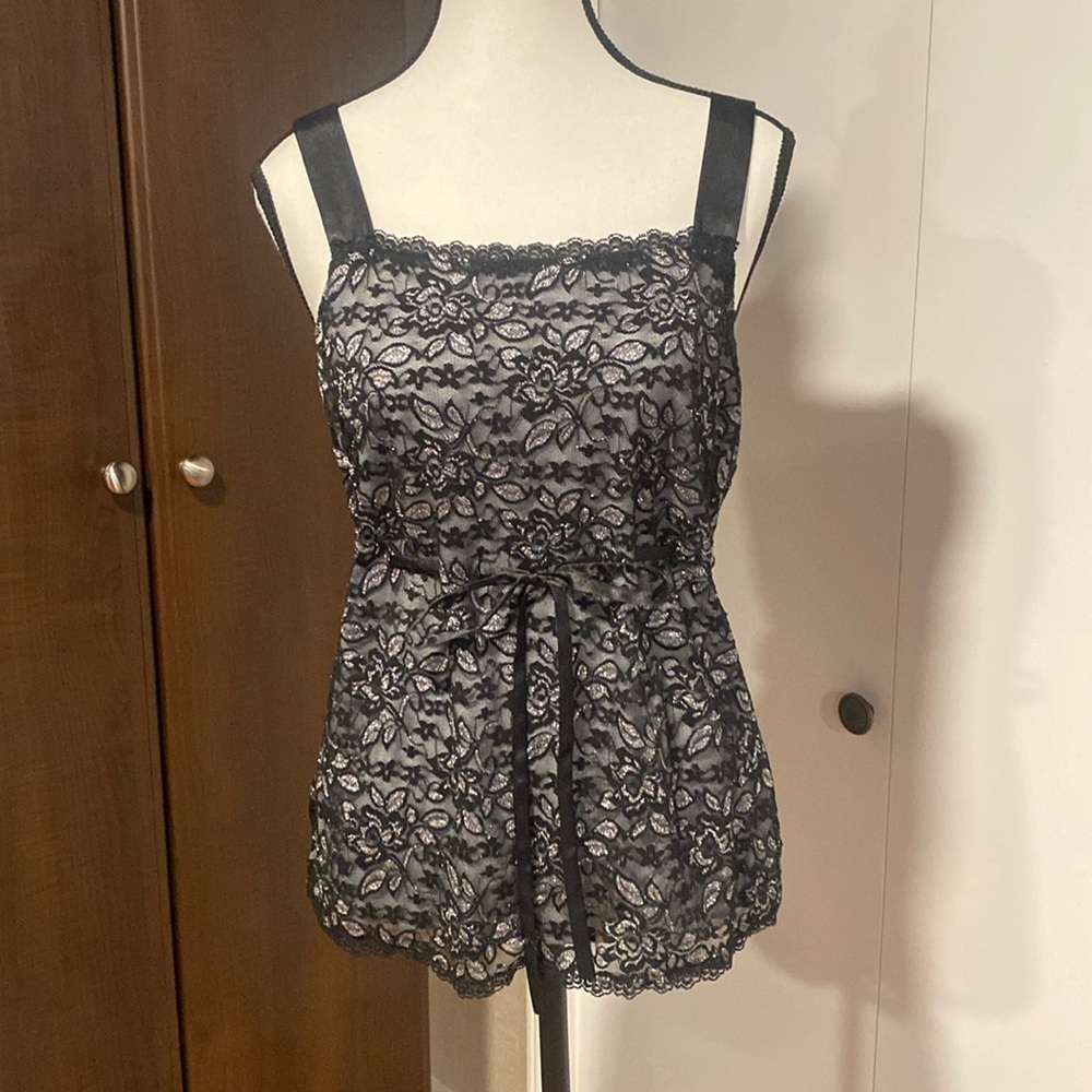 Black & Silver Lace Camisole